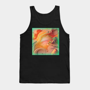 Orange Waves Tank Top